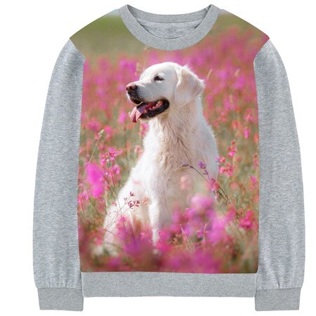Børnepige t-shirt dejligt forår / efterår langærmet piger-t-shirt udskrivning af en hund i en blomsterbusk drengetøj: 3t