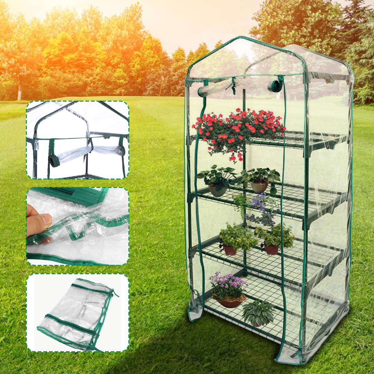 Mini Invernaderos Mini Invernadero Para Plantas De Interior Y Exterior,  Casa Verde Duradera Con Puerta Enrollable Con Cremallera, Tienda De Campaña  Con Cubierta De PVC Transparente De 33.5 X 23.2 X 32.5, image size:1200x1200