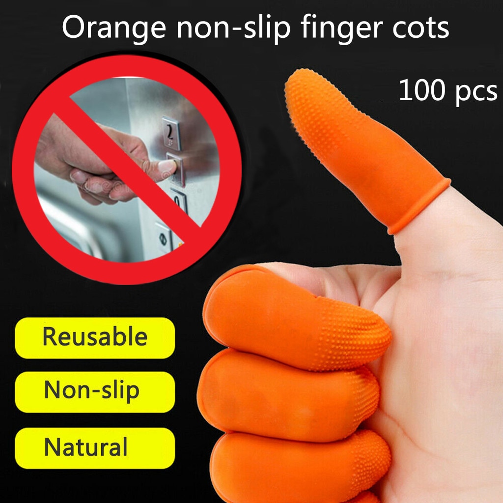 100Pcs Multifunctionele Vingertoppen Handschoenen Latex Rubber Antislip Vinger Cutter Protector Voor Keuken Accessoires S/M/L Maat l1027