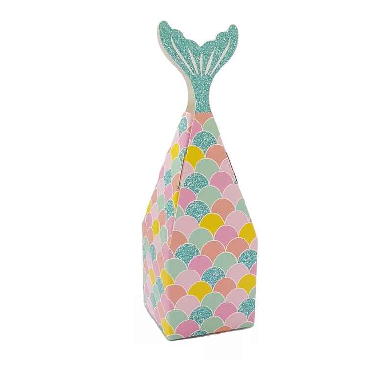Caja de cola de sirena para niños y bebés, paquete de dulces de sirena, Cajas de , suministros de decoraciones para cumpleaños, 20 Uds.