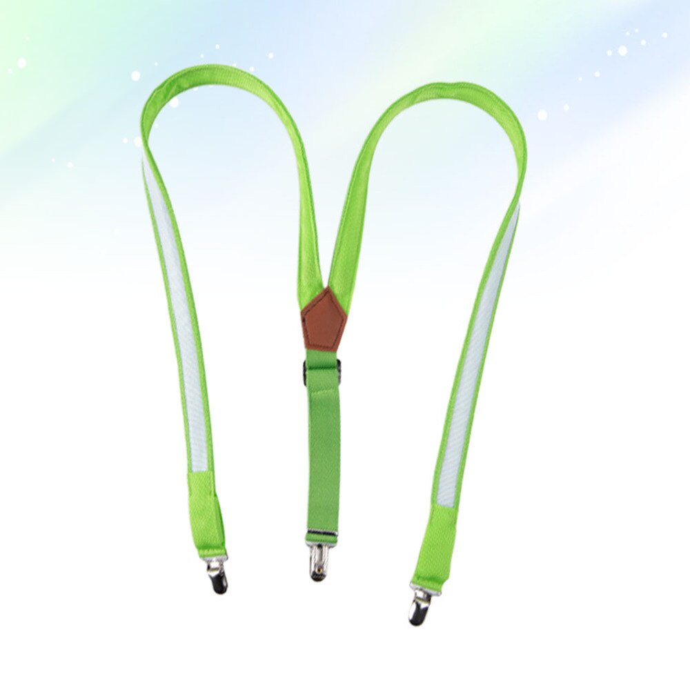 LED Clip-on Suspenders Glowing Adjustable Printing Elastic Y-shaped Braces Luminous Trouser Straps for Men (Red): Green