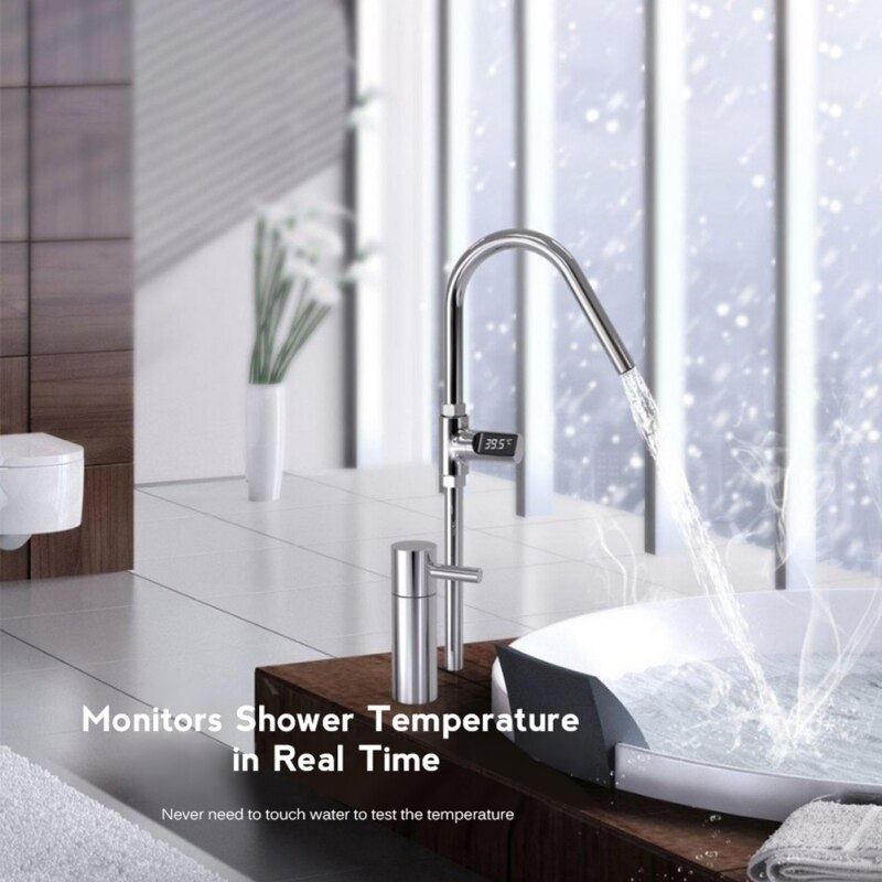LED Display Water Shower Thermometer Self-Generating Electricity Water Temperature Monitor Energy Smart Meter For Kichen