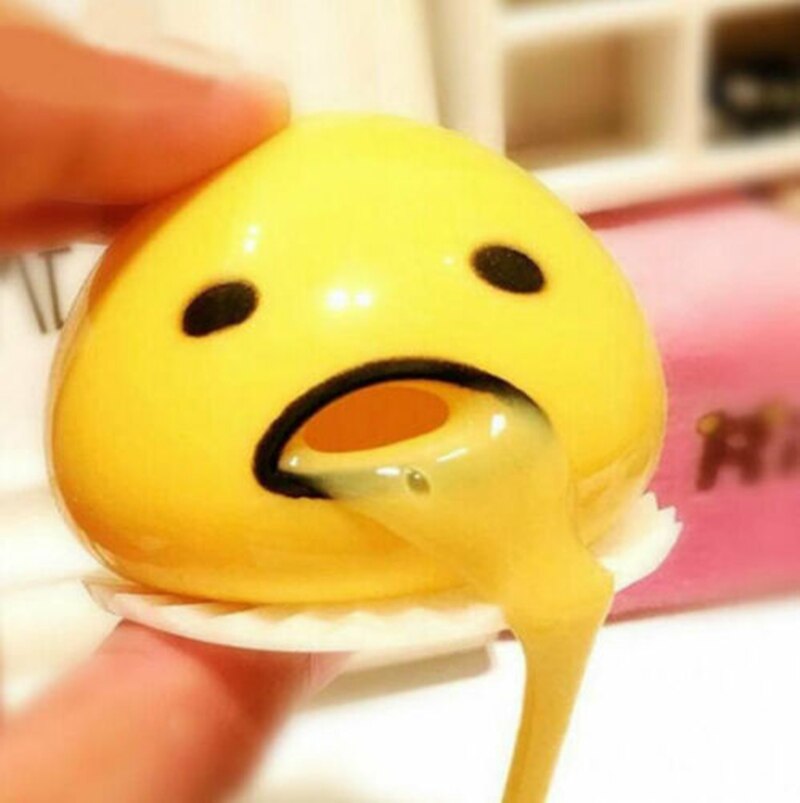 4pcs Squishy Puking Egg Yolk Stress Ball With Yellow Yolk Party Game Relieve Stress Party Festival toys Decor