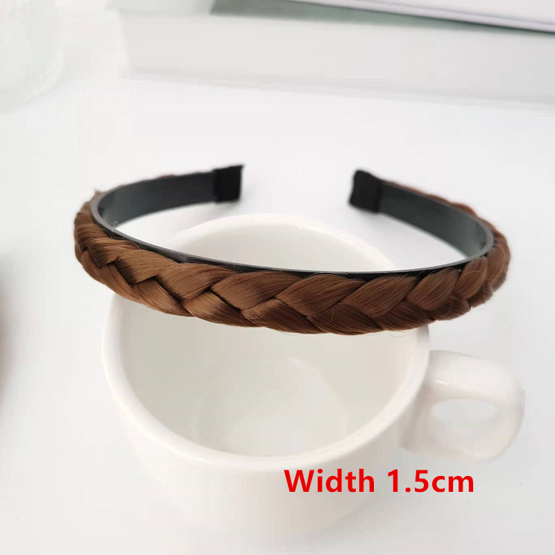 Peluca sintética para mujer, bandas para el cabello trenzadas torcidas, trenzas de , accesorios para el cabello, diadema natural bohemia elástica para: Negro