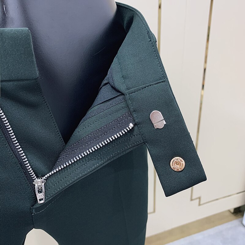 Mäns affärsklänning byxor enfärgad slim fit formell kontorsdräkt byxa streetwear fritidsbyxor pantalon homme classique
