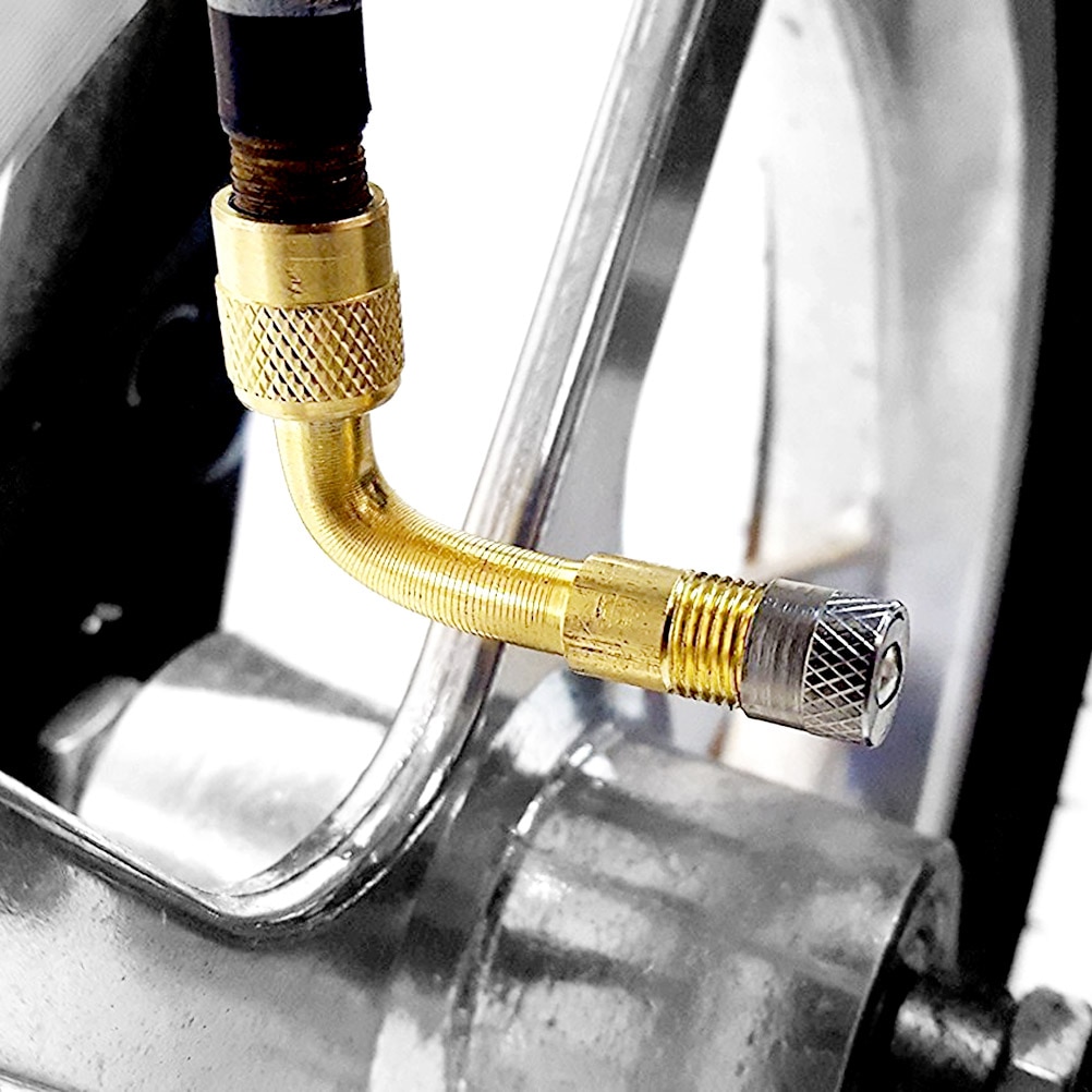 4Pcs Professional Tire Valve Extension Adapter, 90 Degree Tire Valve Extension Stem Tire Valve Elbow Extender For Car Truck Motorcycle Bike Silver 84645760