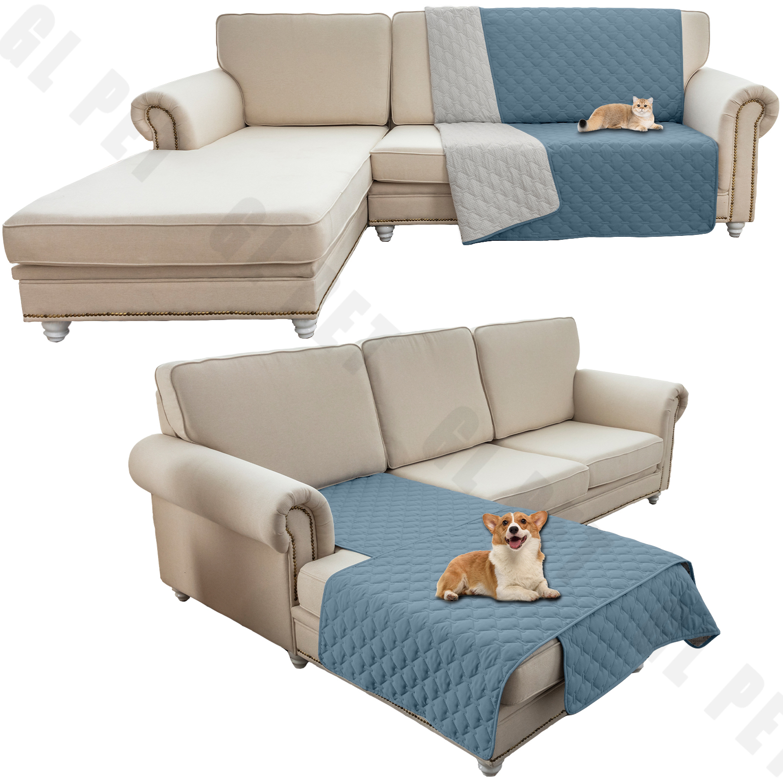 Funda de cama antideslizante impermeable para perros y manta para mascotas, sofá, alfombrilla para cama para mascotas, protectores de colchón para incontinencia de coche, funda para sofá y muebles