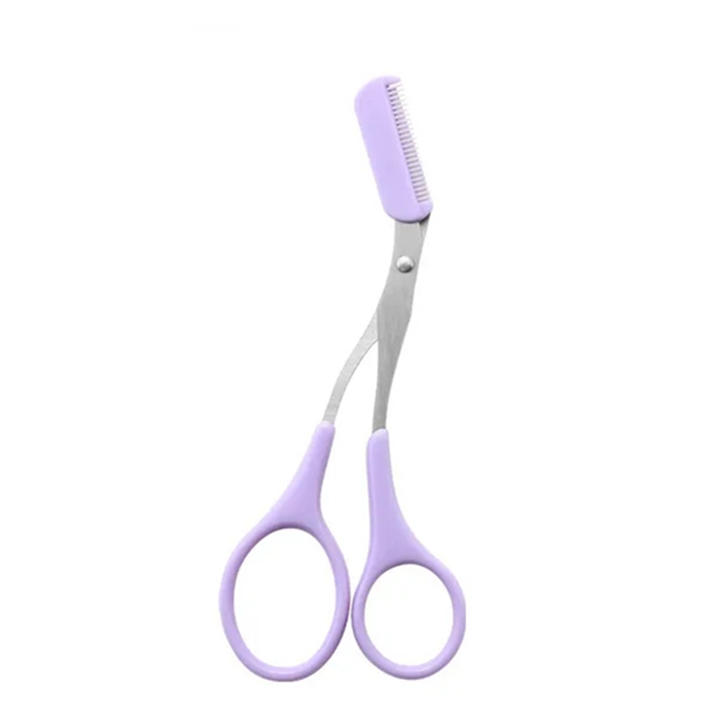 El más cuchillo para recortar cejas, maquinilla de afeitar para la cara para mujeres, tijeras profesionales para cejas, peine, recortador de cejas, raspador, accesorios: Naranja