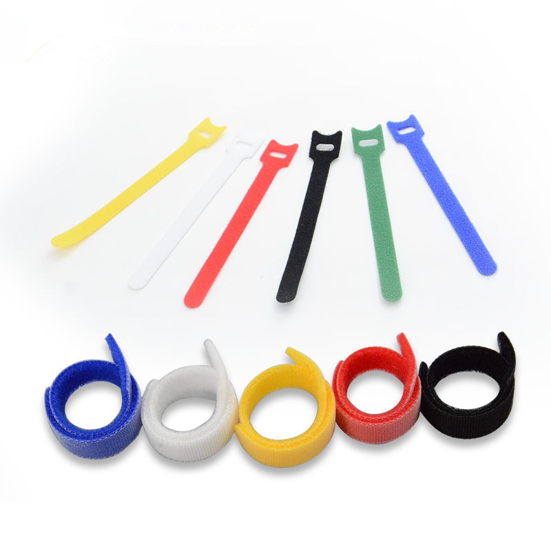 50 stuks/partij 12mm * 150mm nylon omgekeerde gesp klittenband magische haaklusbevestiging kabelbinders klittenbandband klevende lijn afwerking
