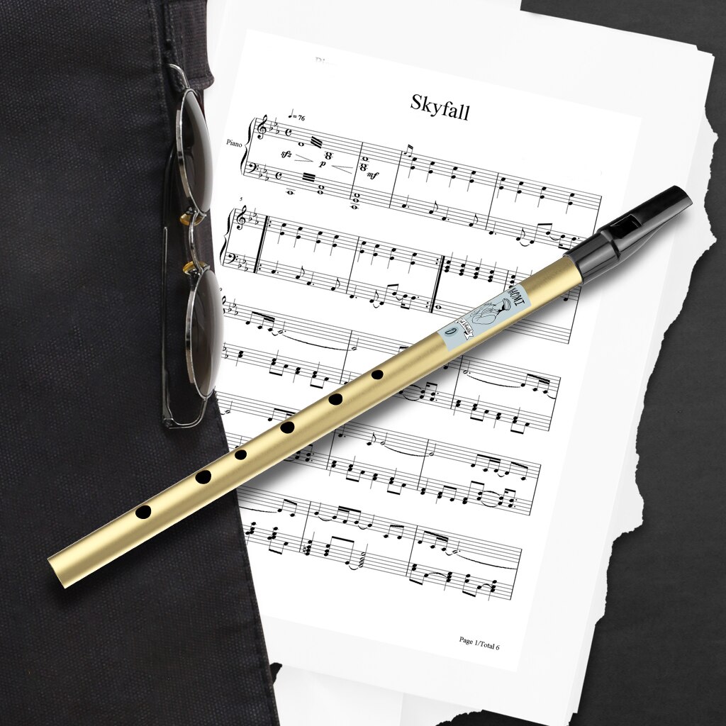 NAOMI Tin Whistle D Key Brass Irish Whistle English Flageolet Six-holed Flute Whistler Scottish Penny Whistle
