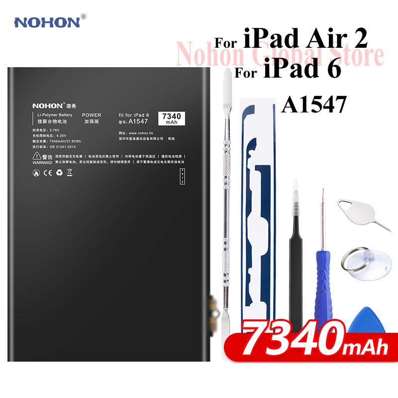 Bateria Nohon robić ipada 6 powietrze 2 A1547 7340mAh A1566 A1567 Bateria litowo-polimerowa Bateria + darmowe narzędzia robić jabłko iPad powietrze2 iPad6 Bateria