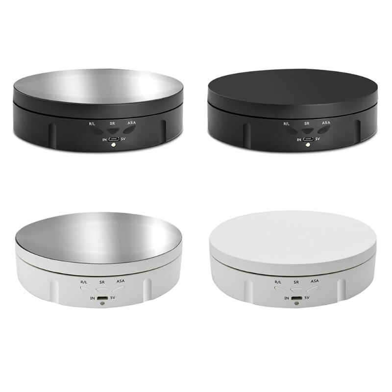 3 Speeds 14.6cm Intelligent Electric Rotating Display Stand Mirror Turntable Jewelry Holder Battery/USB Power