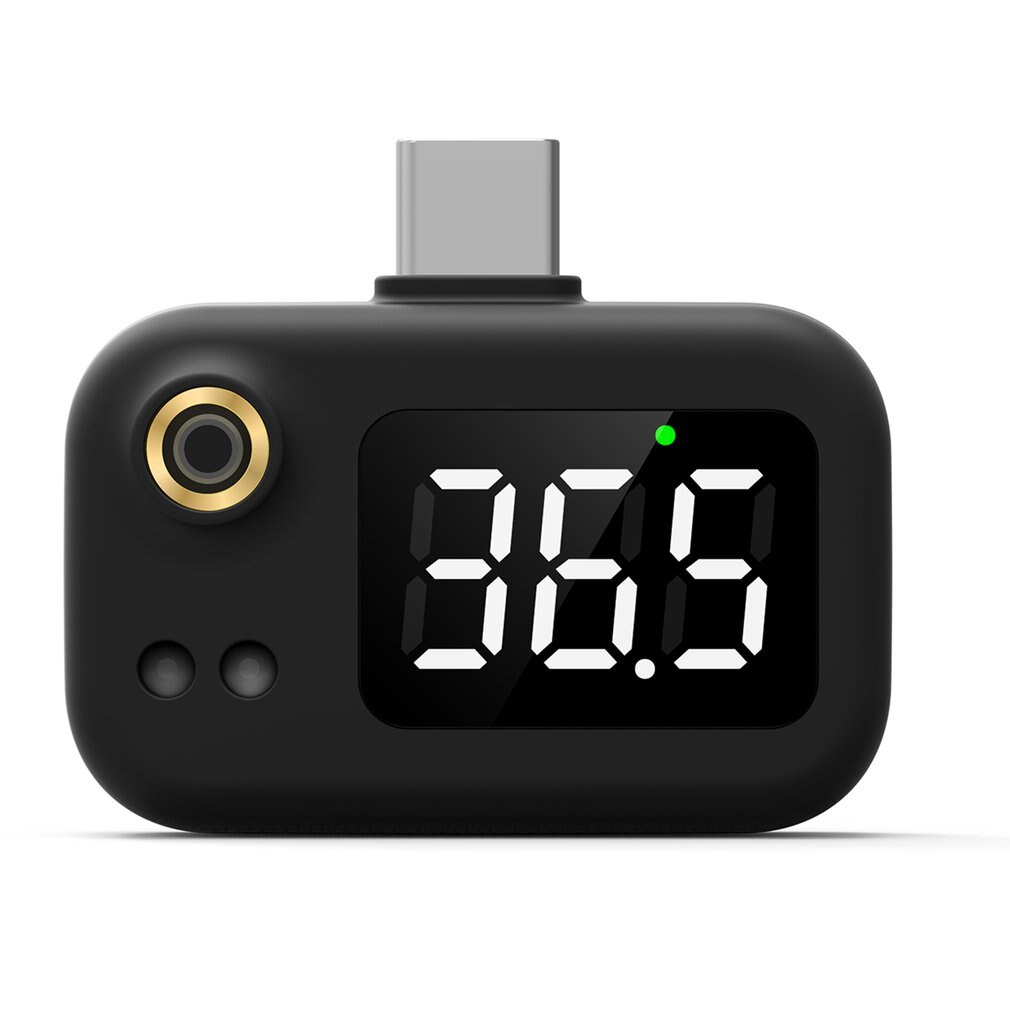 Mobiltelefon usb smart termometer berøringsfritt infrarødt termometer termometer lcd-skjerm til iphone/android tilfeldig farge: type-c