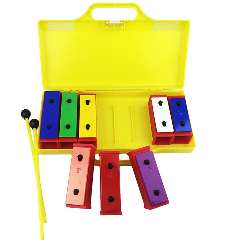 Orff percussion 8 Notes Xylophone Early Childhood Kid Music Instrument Baby Learning Music Instrument With Plastic Box OF10