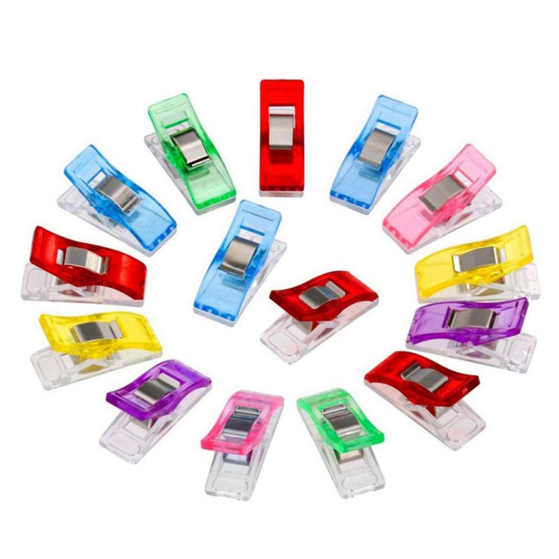 50/100 st syklämmor plastklämmor quiltning pyssel virka sticka säkerhetsklämmor blandade färger bindningsklämmor papper