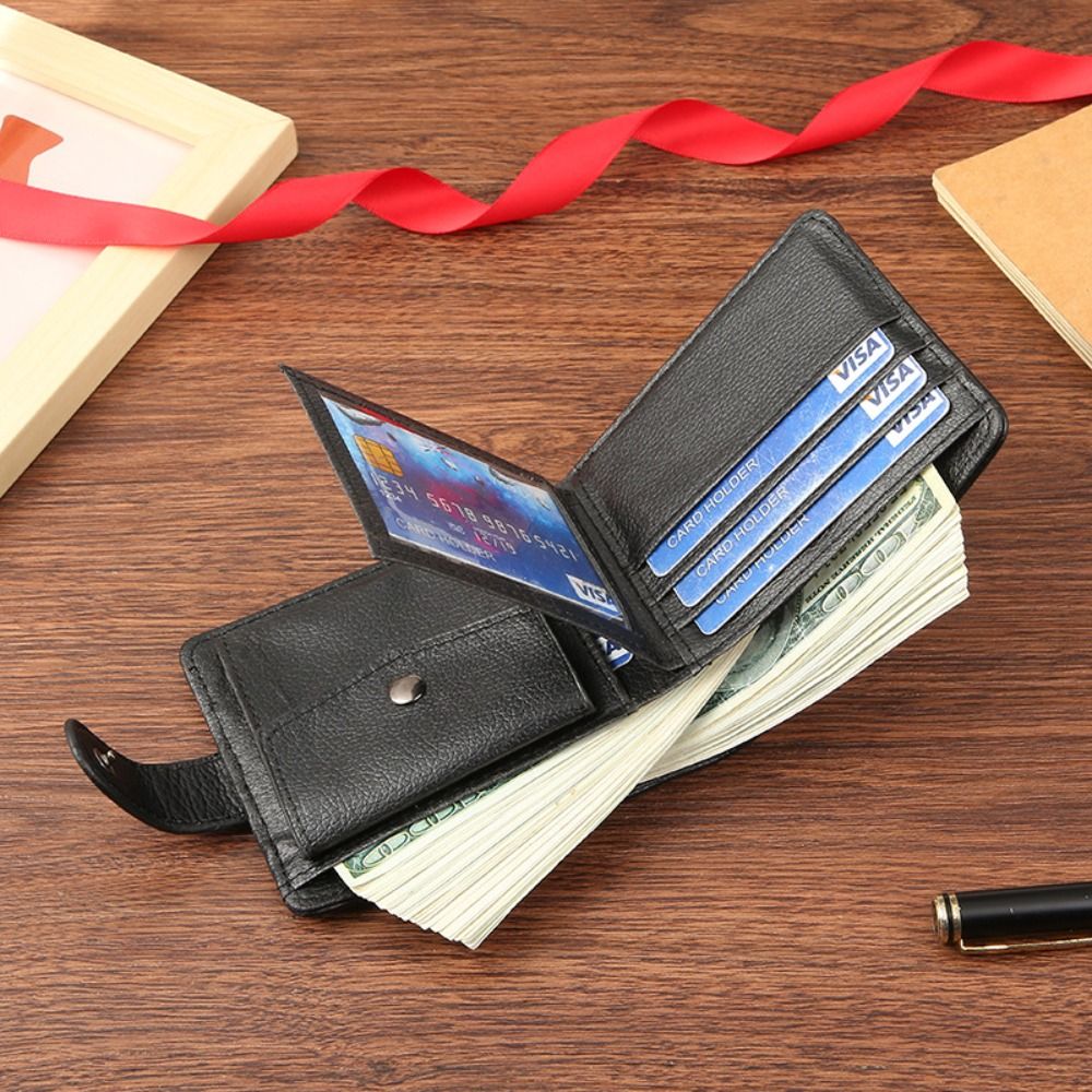 Men Wallets Leather Zipper Purse Man Slim Card Horders Male Short Multi-card Wallet Coin Pocket Purse