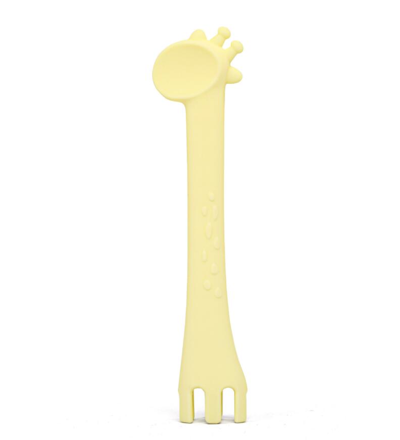 Bandeja de alimentación de silicona antideslizante para alimentos, con bonitos dibujos de animales, pato, bandeja para comida, soporte para comida para bebé, niño pequeño, Chico, cuenco para niños: yellow spoon