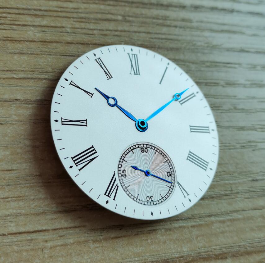 Ur dele pilot ur urskive ur hånd ris hvid 39mm ur urskive modificeret ur egnet til eta 6498 måge  st36 g088