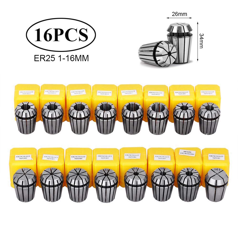 ER25 Frühling Collet einstellen, ER25 1-16MM Genauigkeit 0,008 Frühjahr Spannzange einstellen für CNC Gravur Maschine &Ampere; Fräsen Drehmaschine Werkzeug Halfter