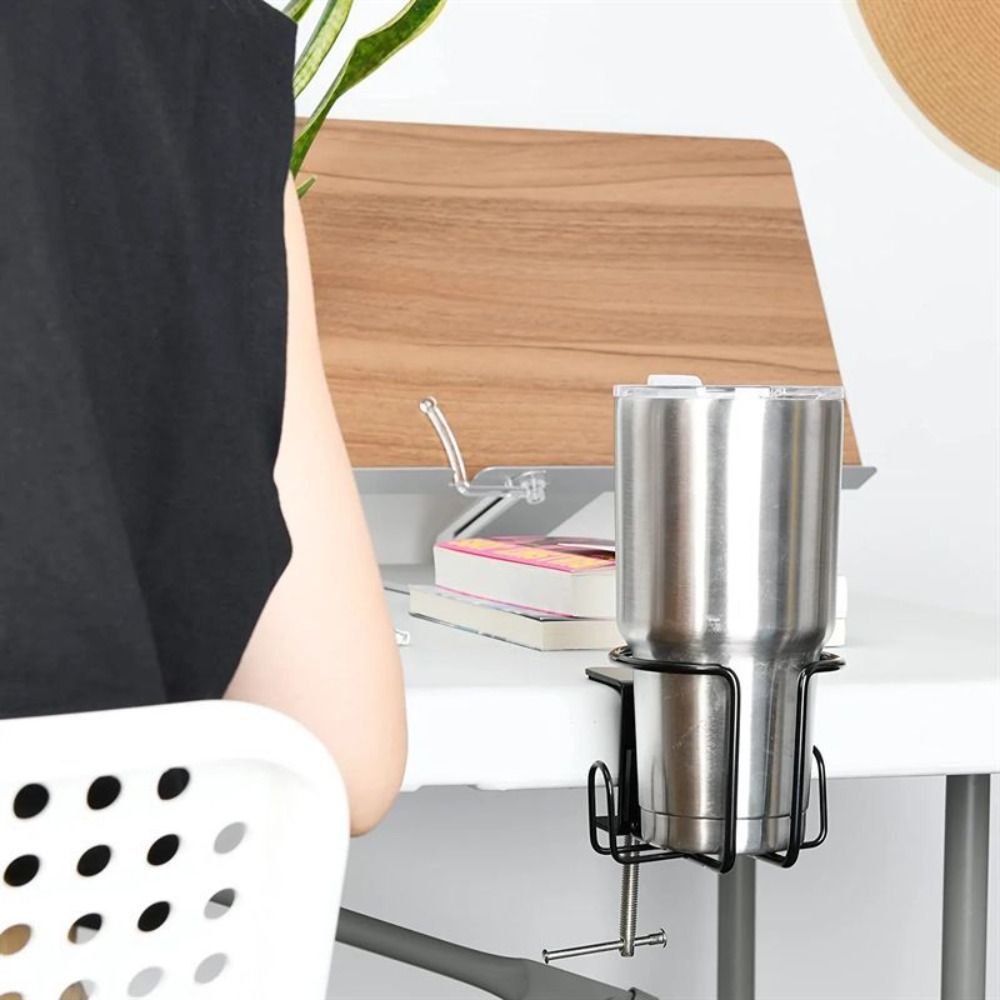 Metal Clip-on Table Cup Holder, Drink Holder, Grande Tabletop Cup Holder, Table Cup Holder