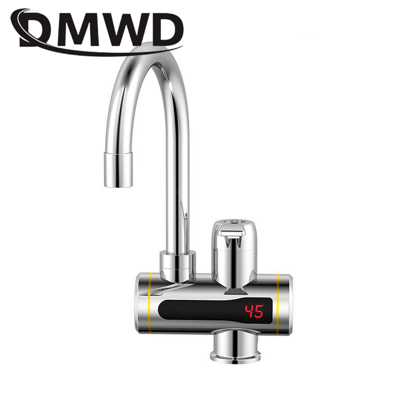 Instant Electric Heating Tap Faucet Boiler Kitchen Tankless Instantaneous Water Heater Bathroom Temperature Display 3000W EU