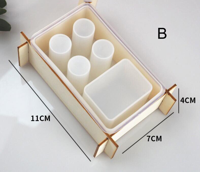 Toothbrush Holder Concrete Silicone Mold Cup Cement Tray Molds Toothpaste Storage Box Epoxy Resin Mould: B