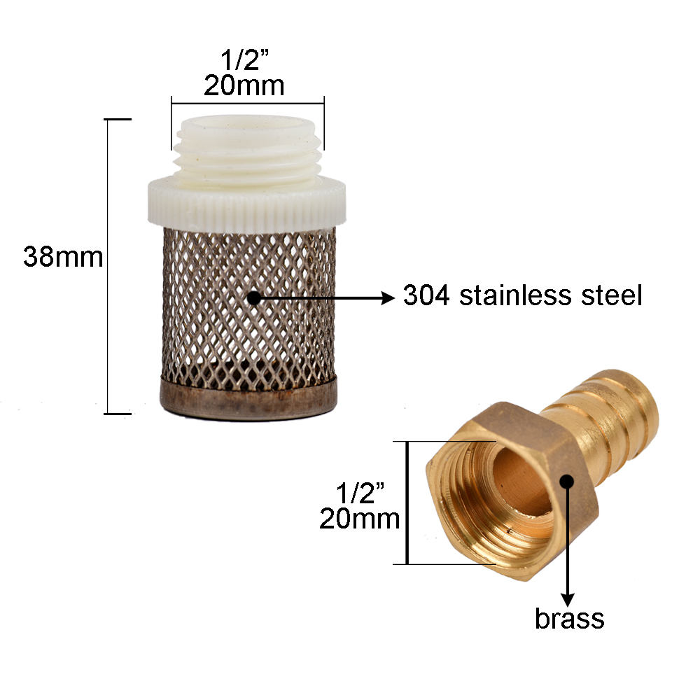 Filtro per tubo flessibile da 6 ~ 19mm filtri per irrigazione da giardino per autolavaggio filtro in ottone pompa per spruzzatore rete filtrante filtro a rete in acciaio inossidabile