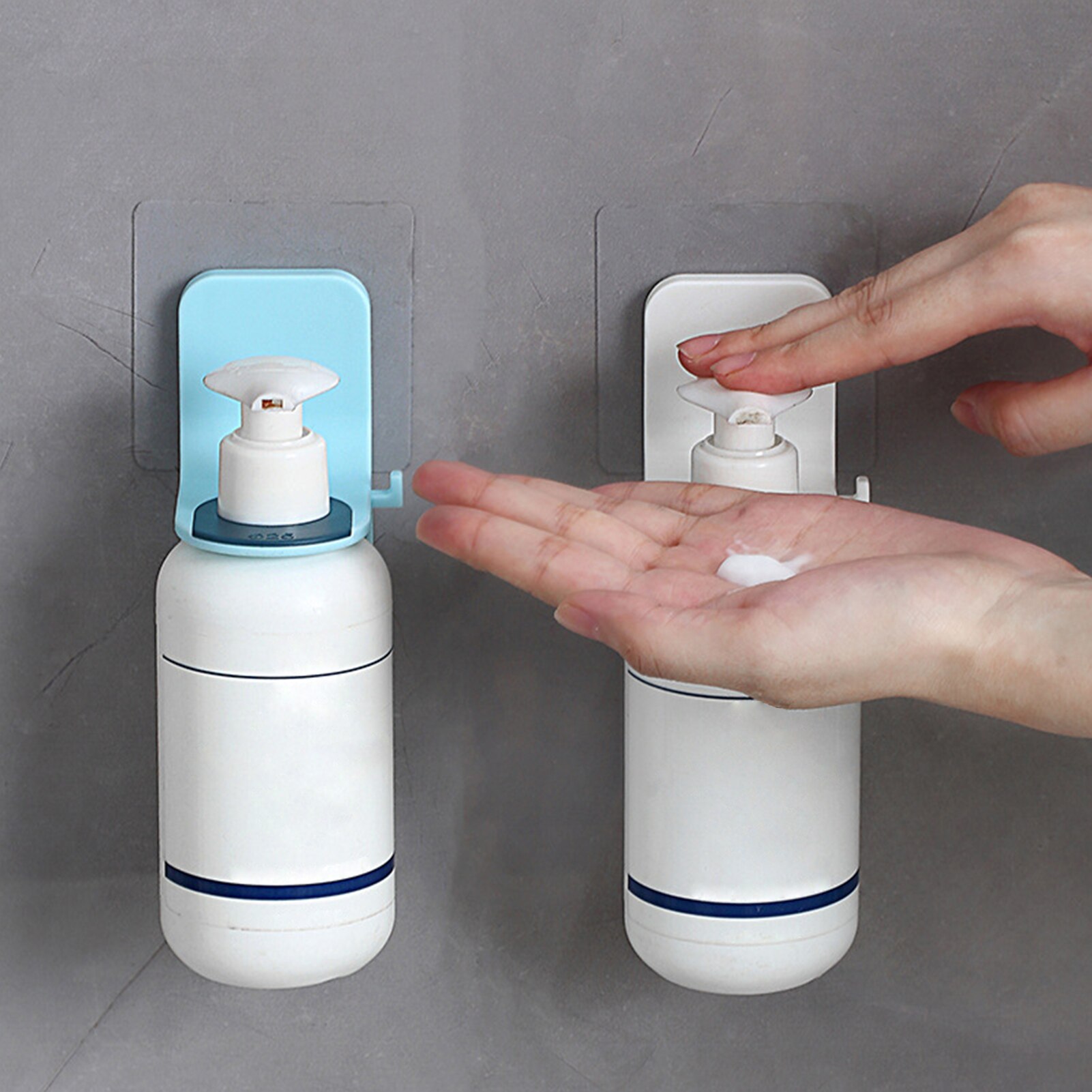 Bottle Holder Hook Self Adhesive Shower Gel Bottle Rack Hook Wall Mounted Shampoo Holder Hook Hanger Hand Washing Hook