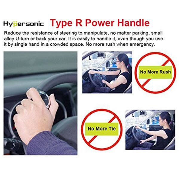 Hypersonic Black Vehicle Steering Knob Car Power Handle Spinner