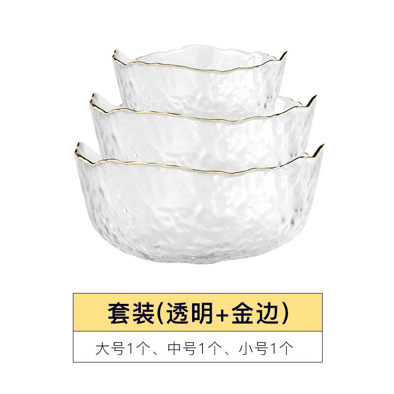 Bol à salade de style japonais Phnom Penh, ensemble d'assiettes à fruits transparents en verre, bol à dessert: Phnom Penh suit