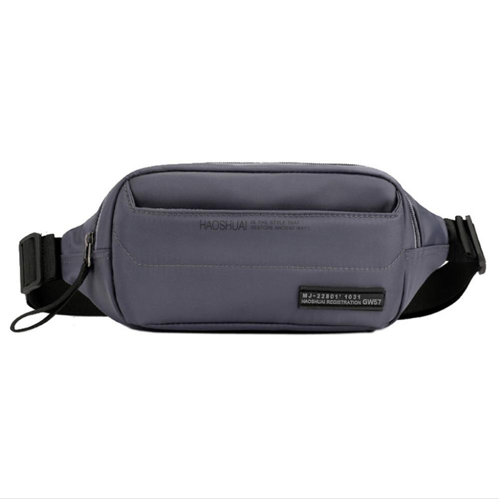 Nylon Fanny Pack for Men Women Waist Pack Bag Hip Bum Belt Pouch Bags with 3 Zipper Pockets for Outdoors Running Hiking Cycling: Gray