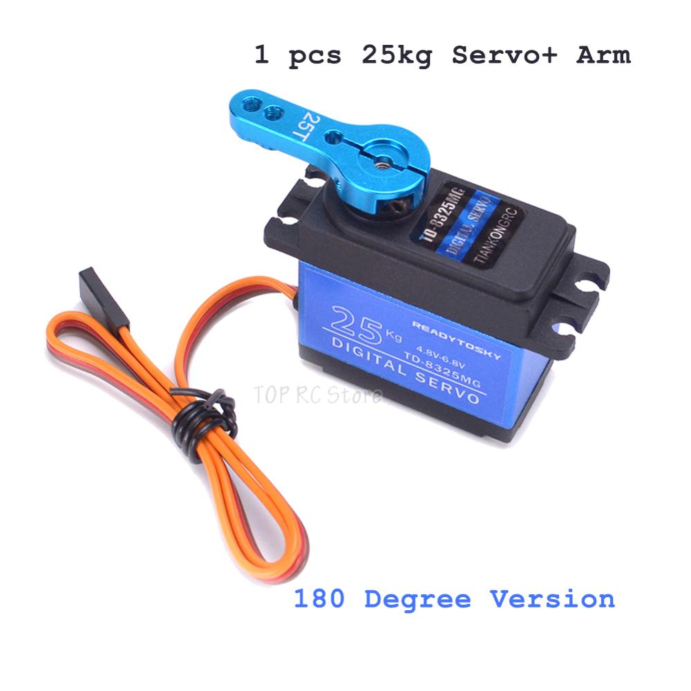 20/25/30KG 35KG 25T Wasserdichte Metall Getriebe Digital Servo Für RC Modelle 180/270/360 Grad aluminium Meta Für RC Auto Crawler: 25kg 180Degree Arm