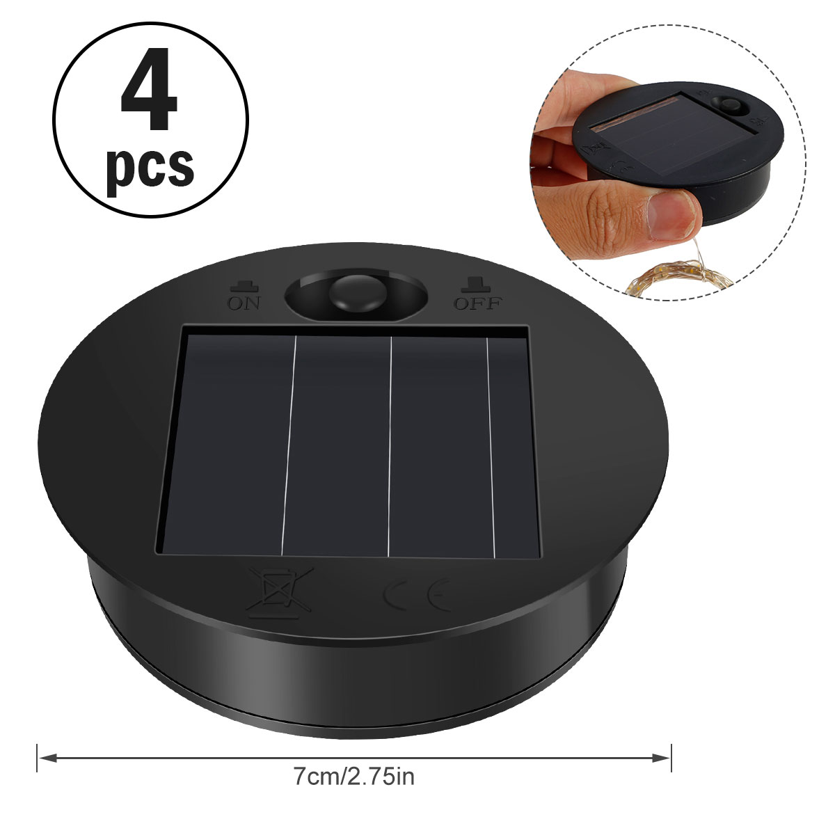 Solar- Laterne Licht Ersatz oben mit 30 LED Lichterkette LED Solar- Tafel Laterne Deckel Runde Solar- leuchten Ersatzteil