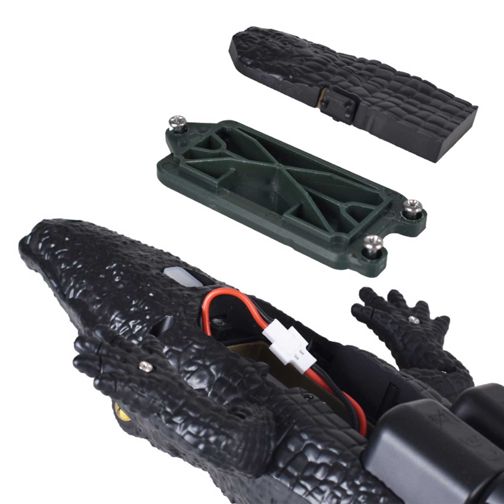 2.4G RC Crocodile Boat Underwater Animal Toys Waterproof Realistic Swing Tail Electric Crocodile RC Boat Toy Pond Poo Decor