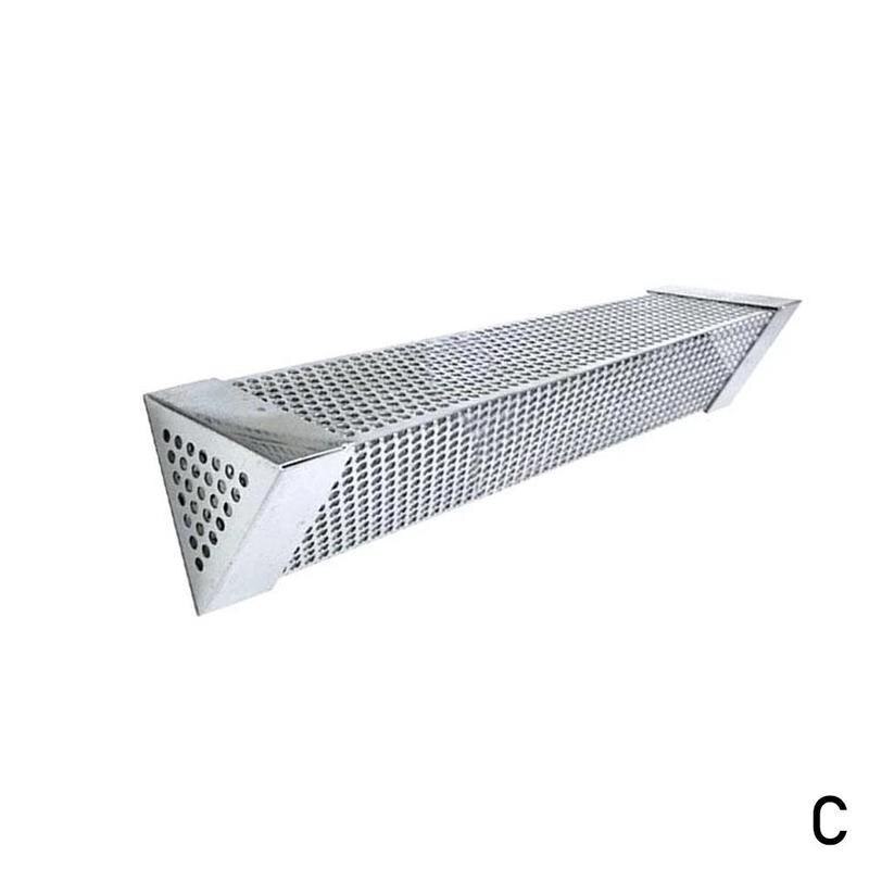 grill stal perforowana siatka palacz rura filtr gadżet gorący zimny palenie okrągły kwadrat grill rura metalowa fajka: C