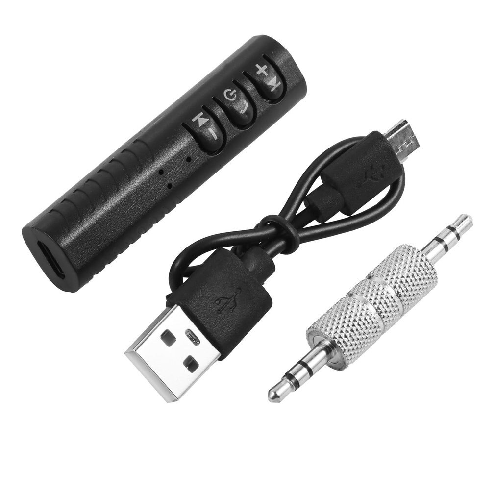 Kit de manos libres compatible con Bluetooth para coche, receptor adaptador de Audio MP3 y música inalámbrico con conector de 3,5mm para auriculares: Default Title