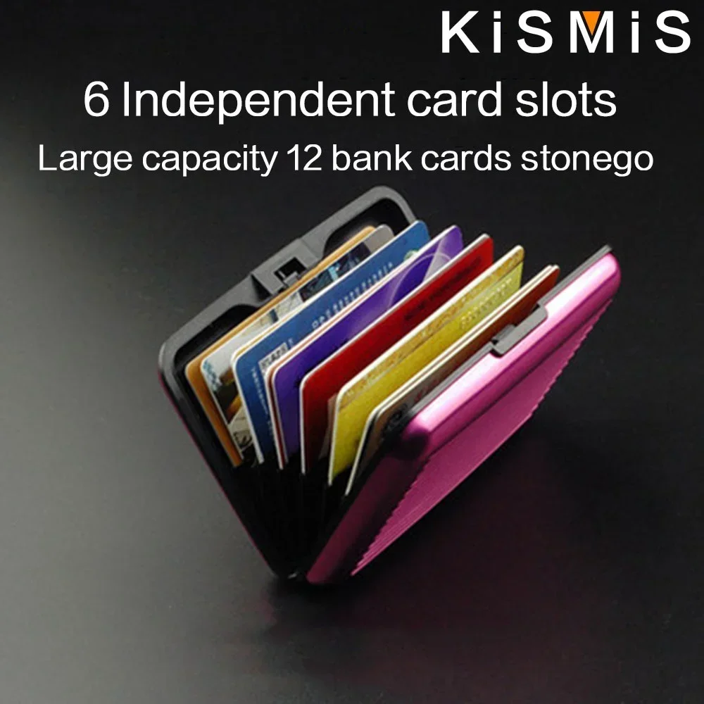 Tarjetero de aluminio con bloqueo RFID para hombre, billetera de Metal antiescaneo, funda rígida delgada, Protector de tarjetas para hombre,