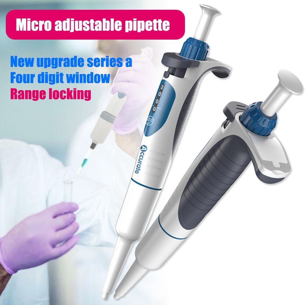 Pipettor Single Channel Adjustable Volume Micro Pipettes Lab Liquid Transfer Pipettes Tool 10/1000ul J99Store