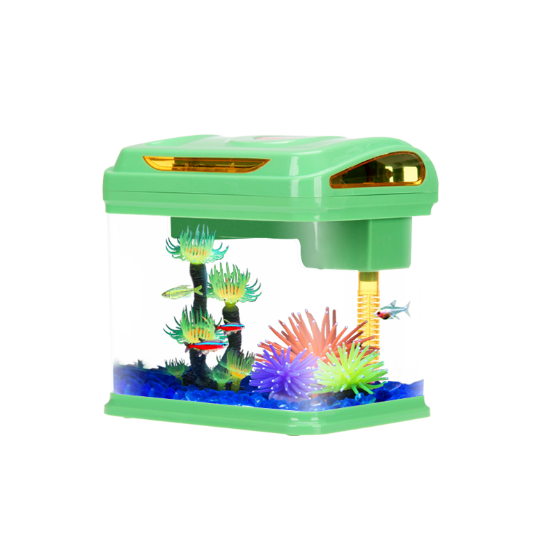 Kleine Aquarium Aquarium Creatieve Sier Acryl Aquarium Gold Fish Tank Mini Ecologische Landschap Fish Tank