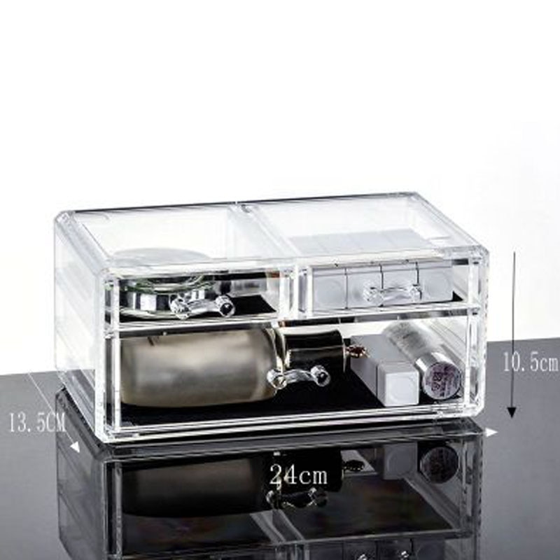 Drawer Makeup Organizer Cosmetics Storage Box Organizador Maquillaje Transparent Plastic Box Lipstick Jewelry Display Stand: A