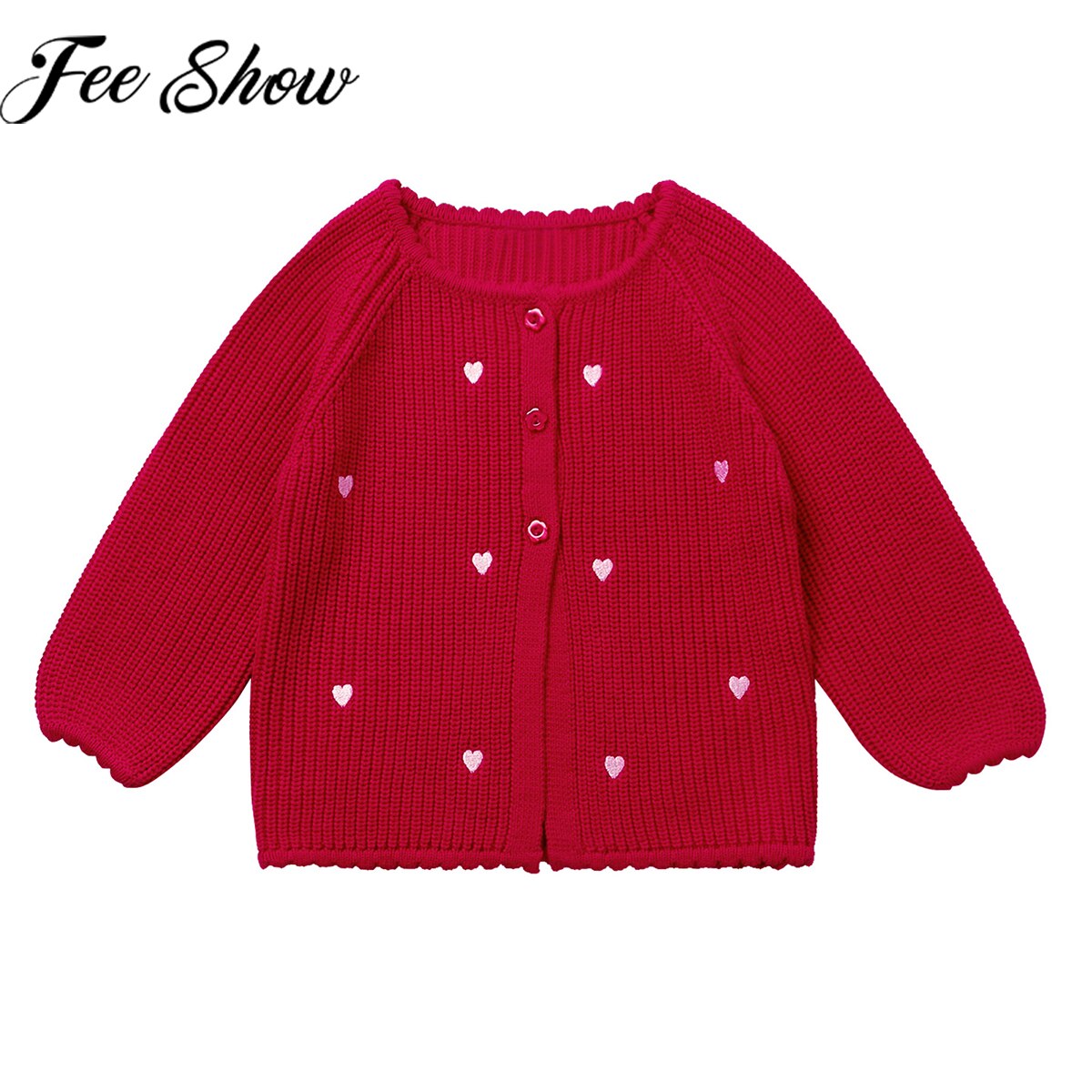 Bambini ragazze maniche lunghe Flower Girl Cape cappotti giacca Bolero stampa cuore festa nuziale Cardigan lavorato a maglia top coprispalle abiti scialle