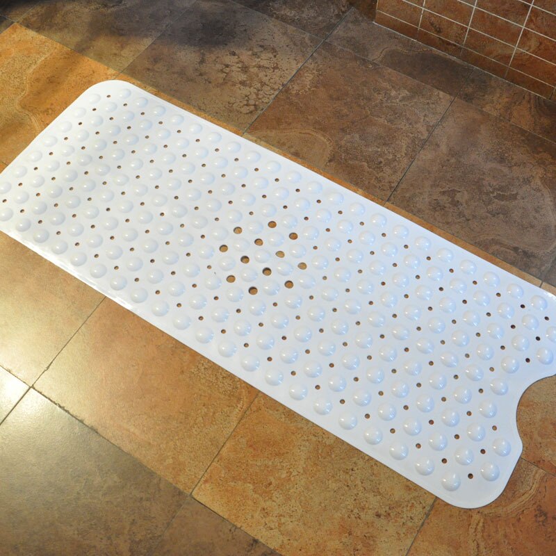 40*100cm Mat Bathtub Bath Mat PVC Large Bathtub Safety Shower Non-slip Bath Mats With Suction Cups Floor Mat: Solid white