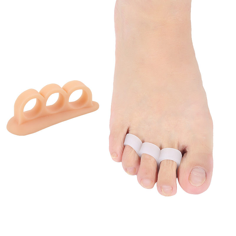 Toe Separator Crest Hammer Toe Claw Mallet Toe Straightener Stretchers Corrector Alignment Bunion 3 Holes Gel Pain Relief
