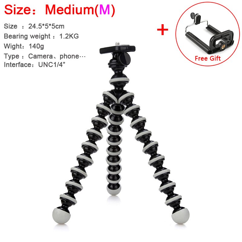 Trípode de pulpo para trípode para cámara de teléfono, soporte en vivo, ACCESORIOS FOTOGRÁFICOS grandes, medianos y pequeños, mini trípode de pulpo en general: M