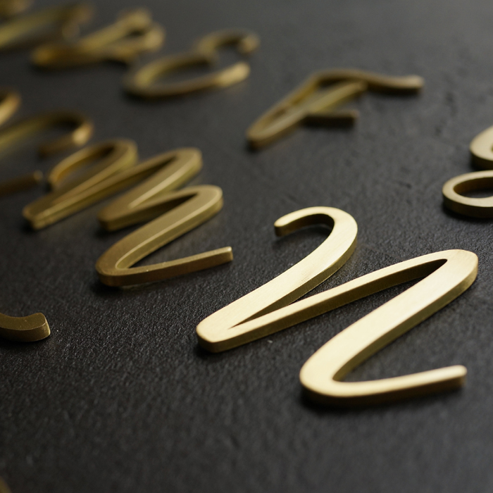 DIY Golden Brass Letters Wall Decoration / Door Plates Villa Hotel Sign Plates Dormitory Home