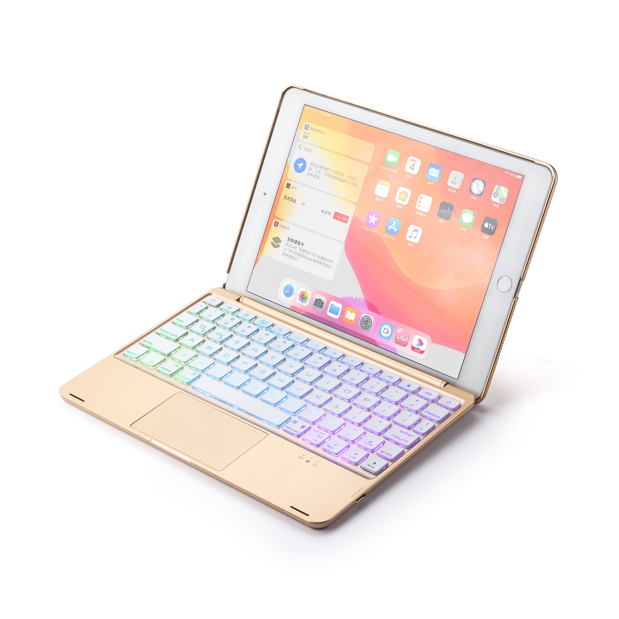 Drahtlose Bluetooth Tastatur Abdeckung für ipad Air3 pro 10,5 zoll neue ipad 10,5 Ultra dünne licht-emittierende tastatur mit touch maus