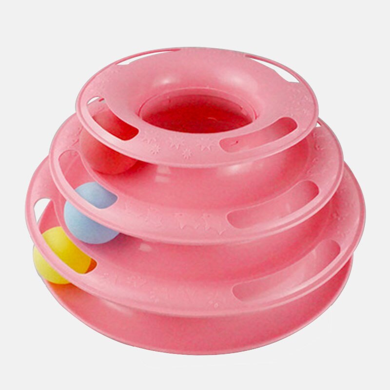 Three Levels pet cat toy Training Amusement plate Kitten Tower Tracks Disc cat Intelligence Amusement triple disc cat toys ball