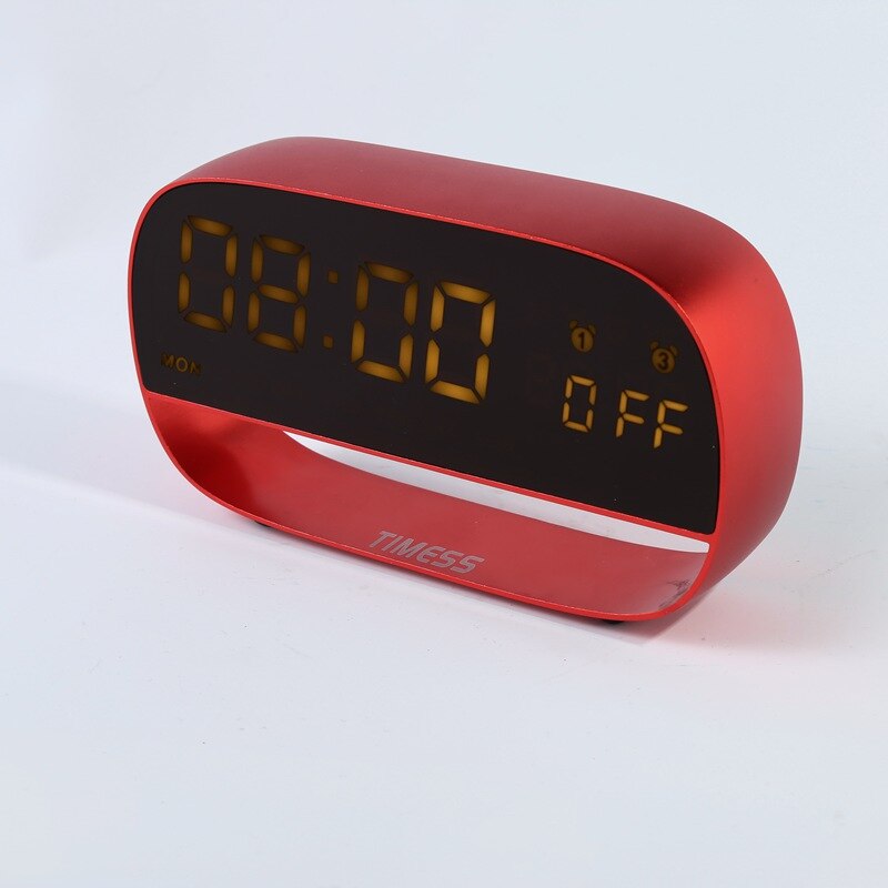 TIMESS Alarm Clock Digital Electronic Clock Touch Sensing With Backlight Snooze Function LED Clock: red