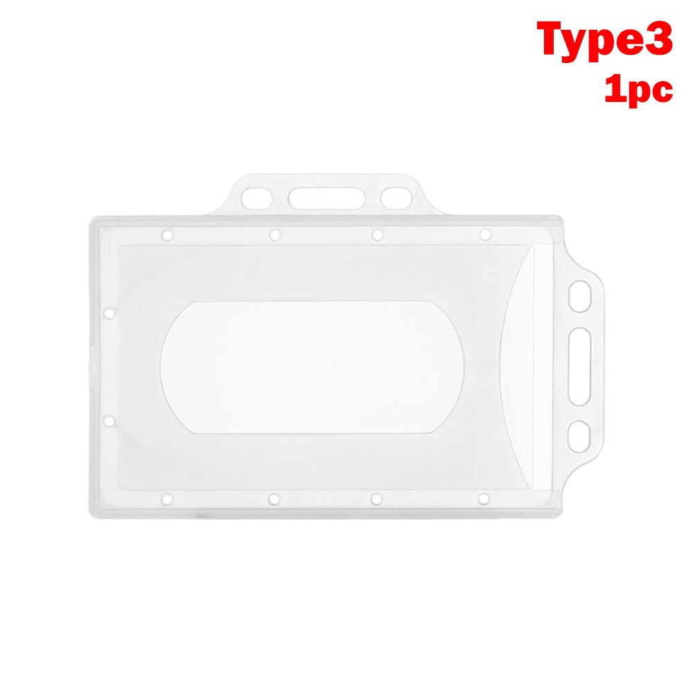 Double Sided Multi-use Hard Plastic Badge Work ID Card Holder Protector Cover Case ID Card Holder Name Card Office School: D-3