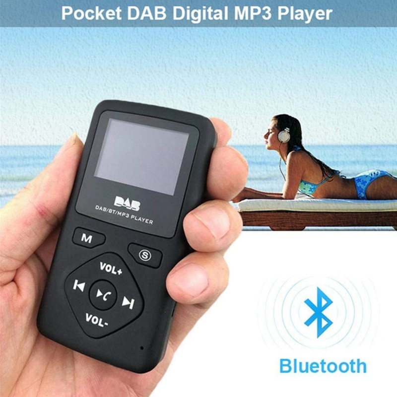 Dab / dab digital radio bluetooth 4.0 personlig lomme fm mini bærbar radio øretelefon  mp3 mikro-usb til hjemmet